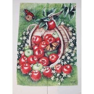 Flag Red Apples Basket Butterflies Flowers Daisies Double‎ Sided Poly 39" x 27"